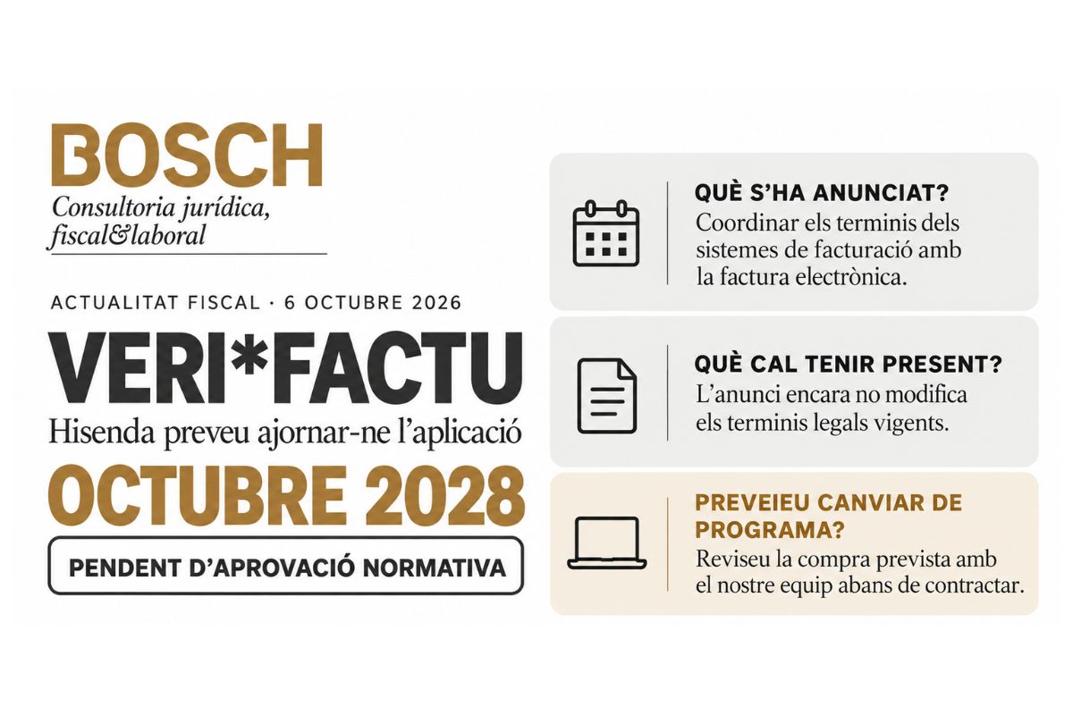 Hisenda anuncia la previsió d’ajornar VERI*FACTU fins a octubre de 2028